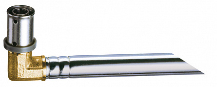 Пресс-уголок 16х2 с хром.труб.(L = 24 см, 15мм) для подключения к радиатору лат.(аналог 5920160124)