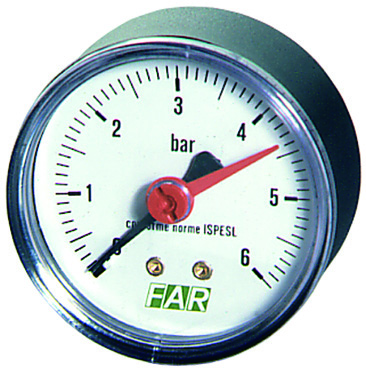 Манометр 1/4" (торцевое соед.) , 0-10 бар, - 20-80 °C, O 63 мм