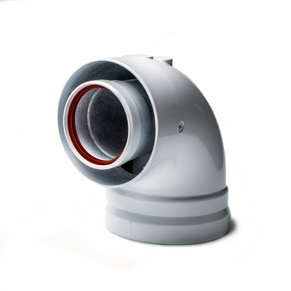 Фото Универсальный комплект Gekon 60/100 мм L=1,0 м (хомут, фланец, проставка 60 мм), Алюм., (Антилед) 10