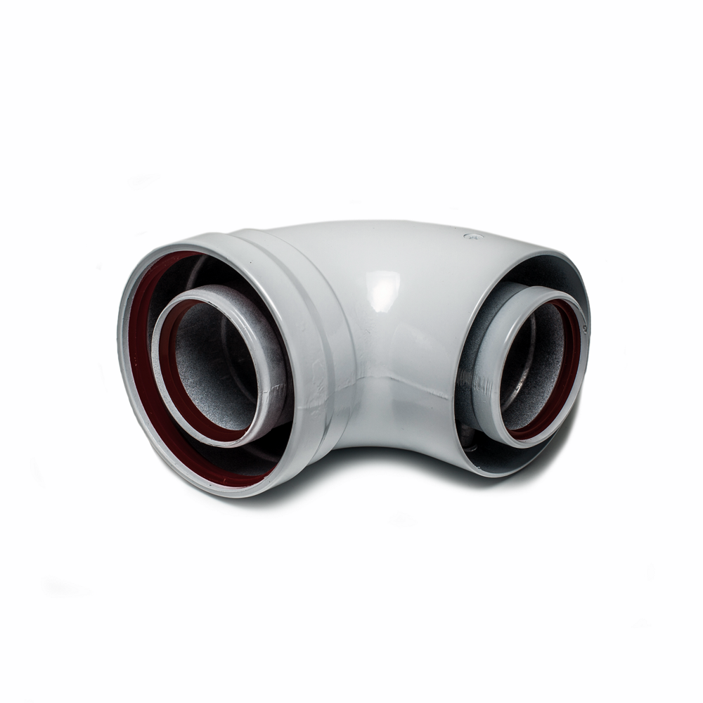 Фото Универсальный комплект Gekon 60/100 мм L=1,0 м (хомут, фланец, проставка 60 мм), Алюм., (Антилед) 3