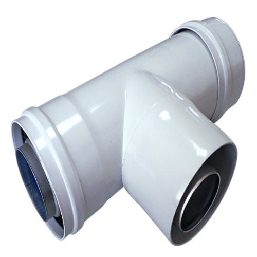 Фото Соединение Т-образное Ø60/100 мм, (конденсатоотводчик) 274